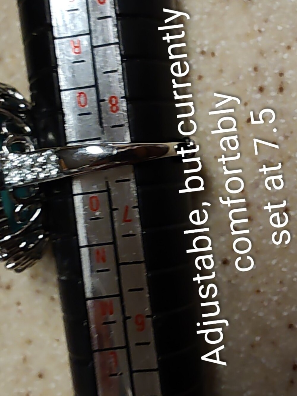 Lake Blue Chalcedony Stone In 925 Sterling Silver Adjustable Ring 💙 💚 - Picture 2 of 9
